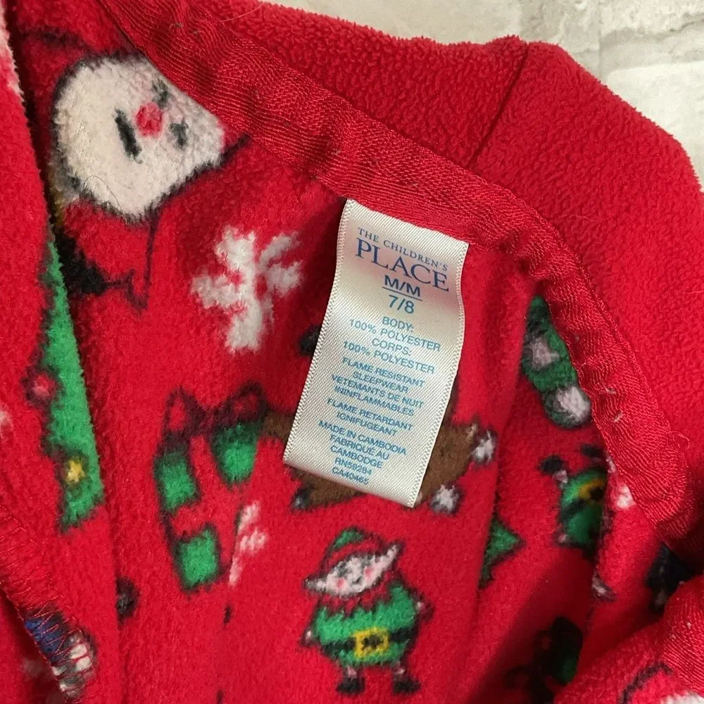 Kids Christmas The Children's Place Red Footie Pajamas Size 7/8